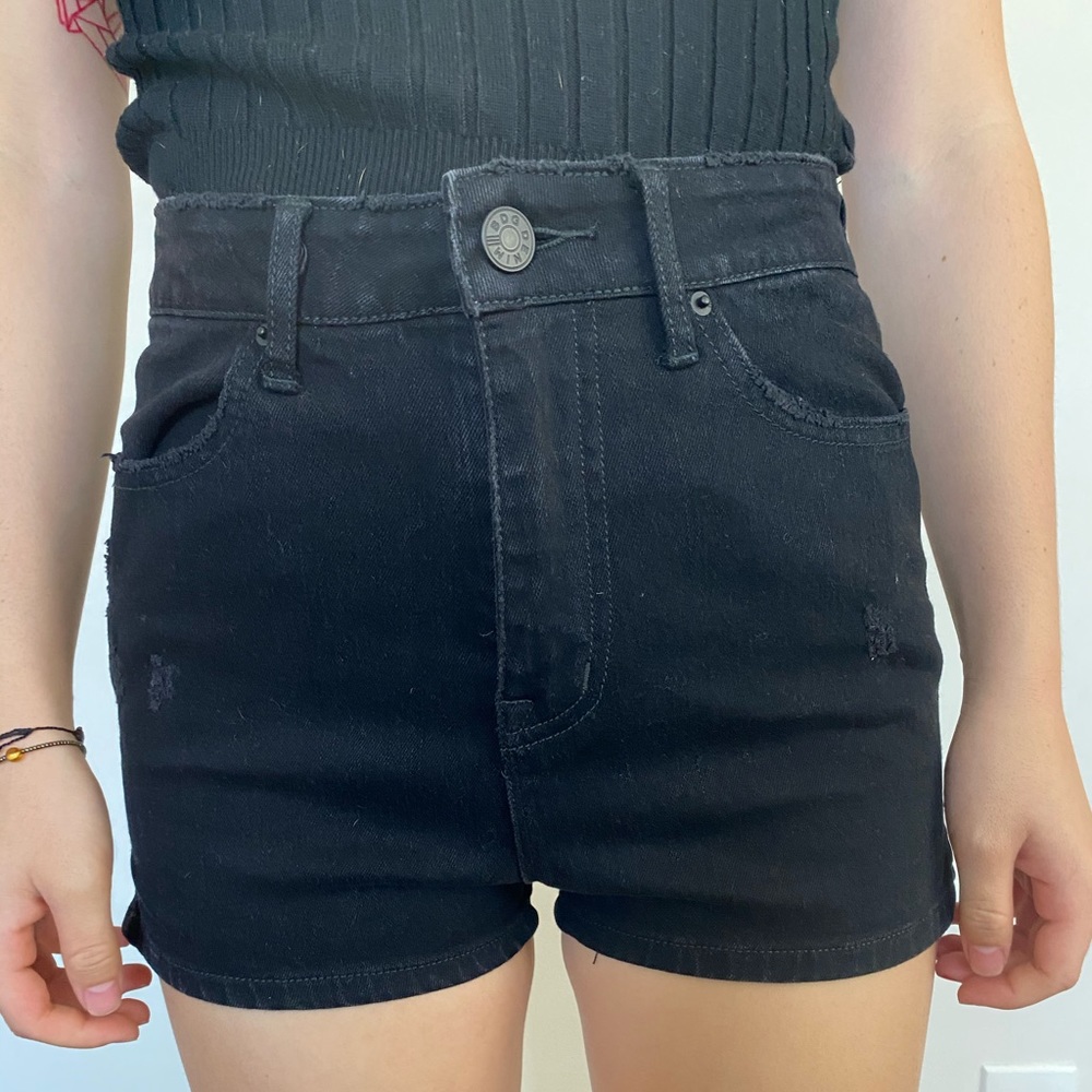 black highwaisted shorts